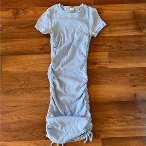 Garage baby blue ribbed mini dress